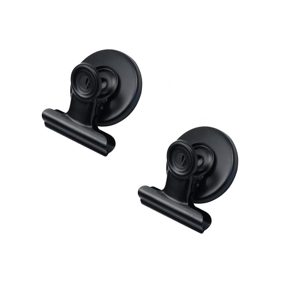 2 piecs Fridge Magnets clips with Anti-Scratch Sticky Pads Refrigerator Magnetic Clips strong heavy Whiteboard Magnets Clip black