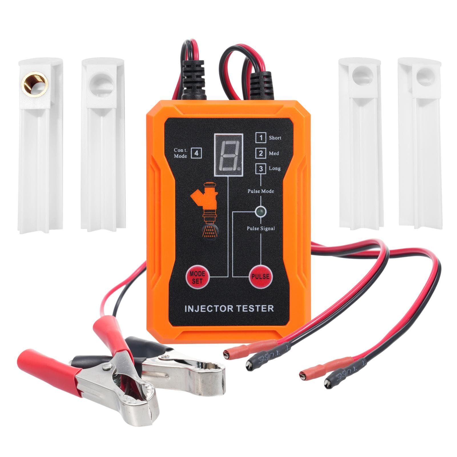 Universal Fuel Injector Tester and Cleaner Tool Kit, 8 Pulse Modes, with 4 Injector Cleaner white