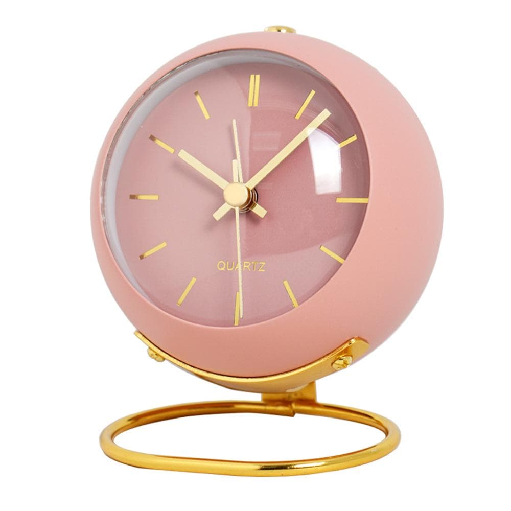 Nordic Creative Electronic Desk Clock Minimalist Children's Alarm Clock Desktop Bedside Student Silent Luminous Clock pink
