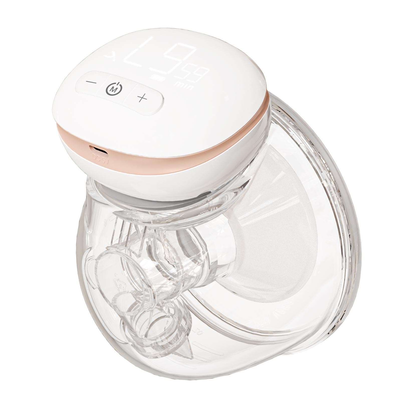 YOUHA 2 Sets Wearable Breast Pump Hands Free Electric Single Portable Wearable Breast Cup 8oz/ Button Operation & 1 Set