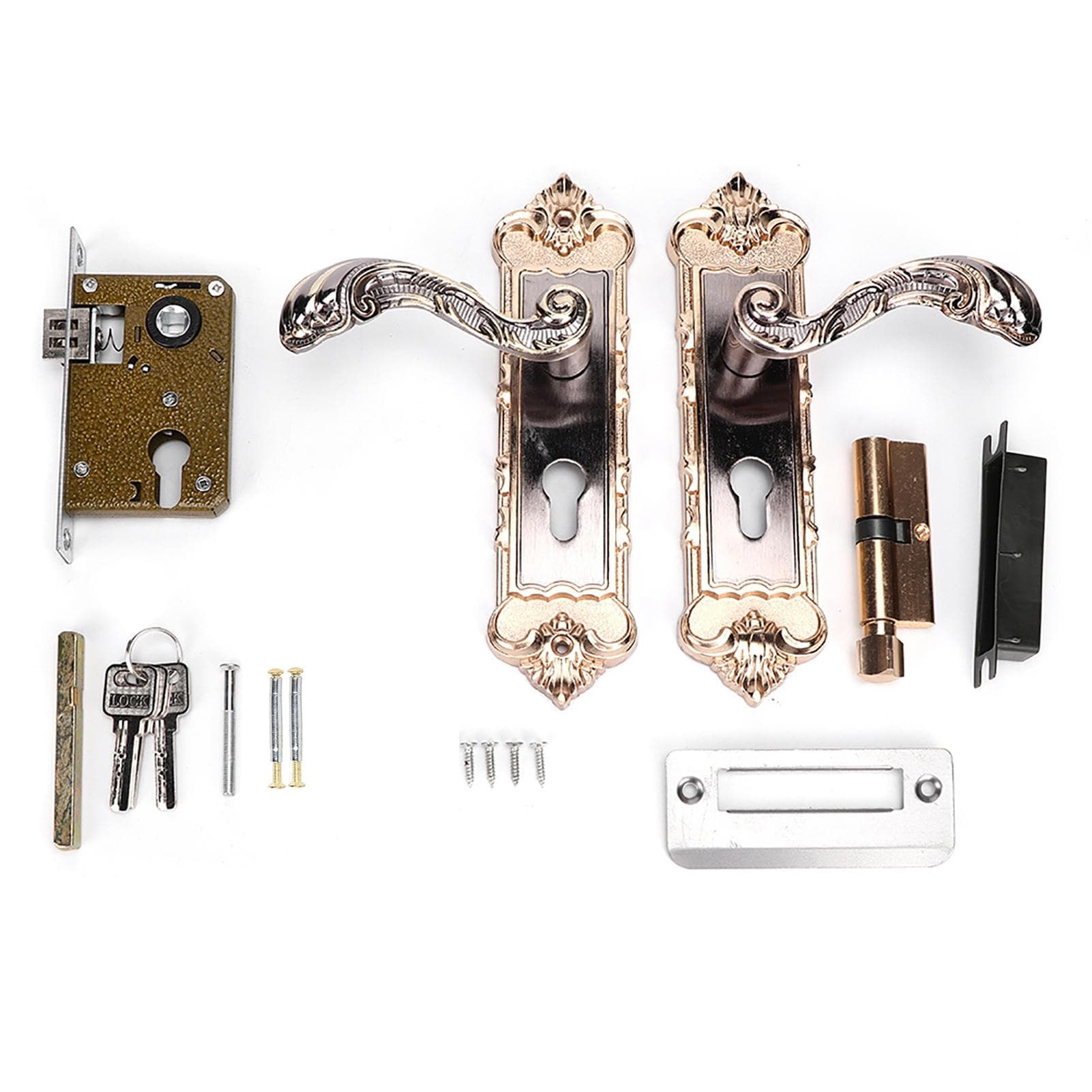 European Style Retro Vintage Door Lock Interior Anti?theft Room Door Lock Lever Set