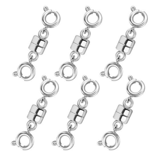 6Pcs Magnetic Necklace Clasp with Lobster Clasp Jewelry Connecting Buckle Necklaces Extender Bracelet Closure DIY Crafts E