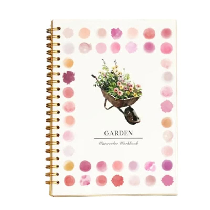 2Pcs Travel Watercolour Workbook 100 Pages Beginner Watercolour Paper Pad with 12 Color Watercolor Paint and Brush 06