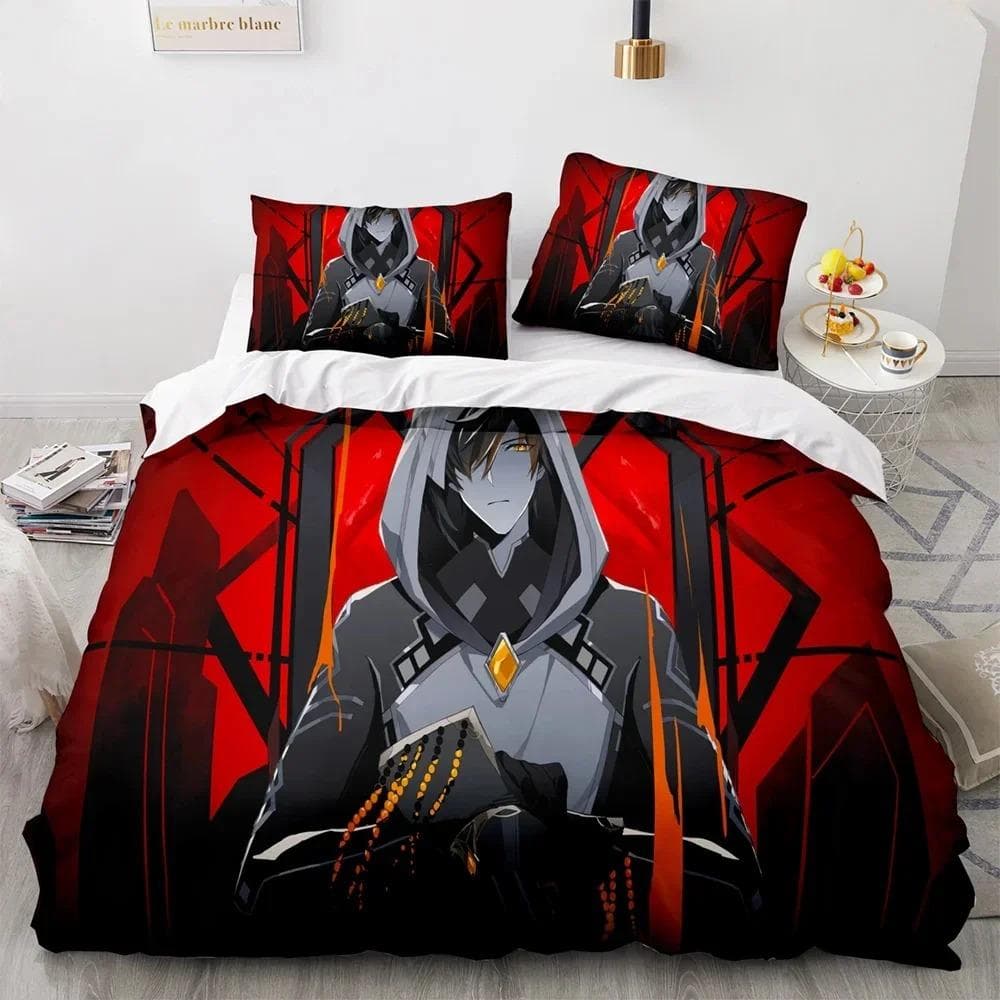 3D print Genshin Impact Bedding Set Single Twin Full Queen King Size Game Anime Bed Set Adult Kid Bedroom Duvet cover Sets 70x133cm 2pcs