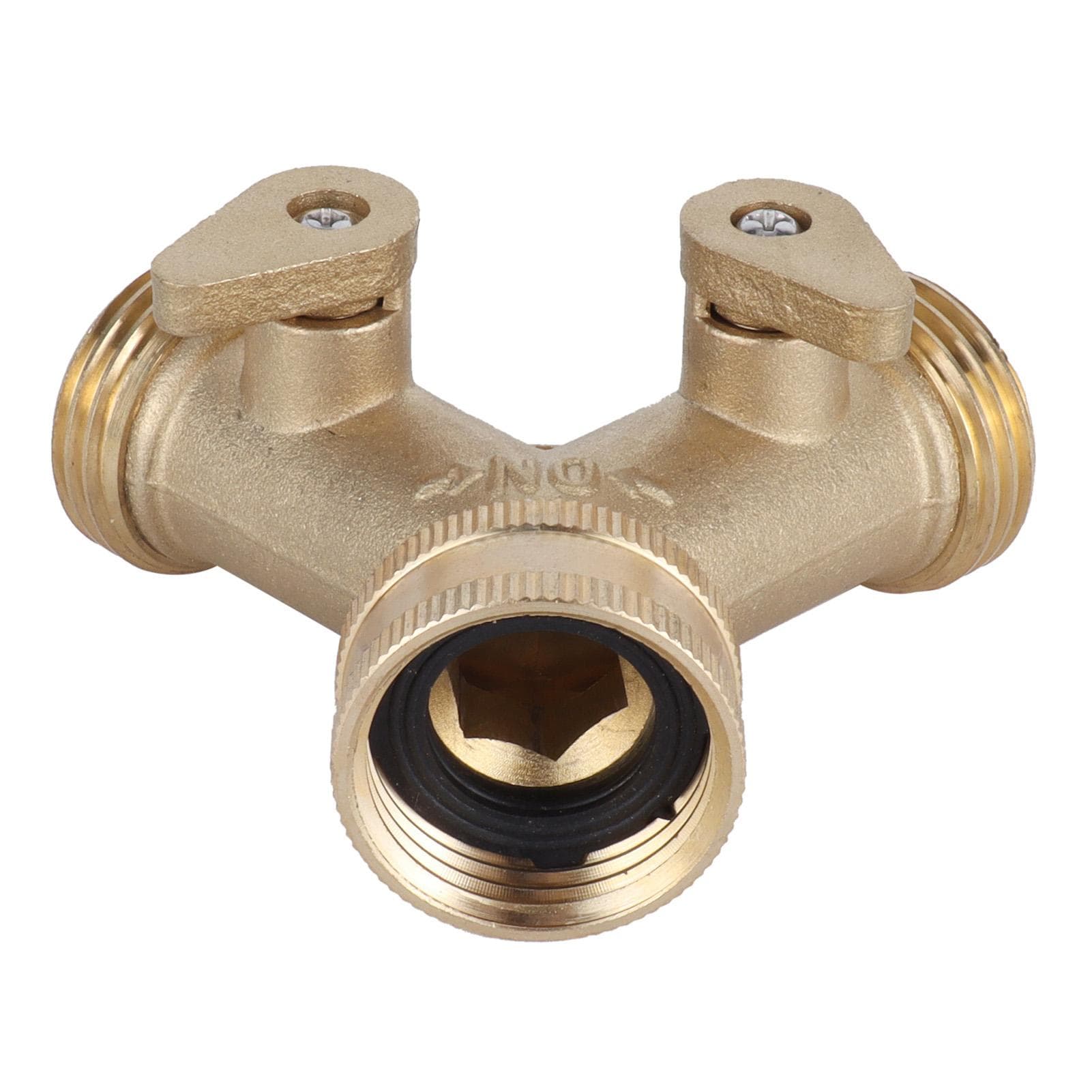 Garden Hose Splitter 2Way AllBrass Heavy Duty Simple Operation Outlet Splitter for NPT 34 Garden