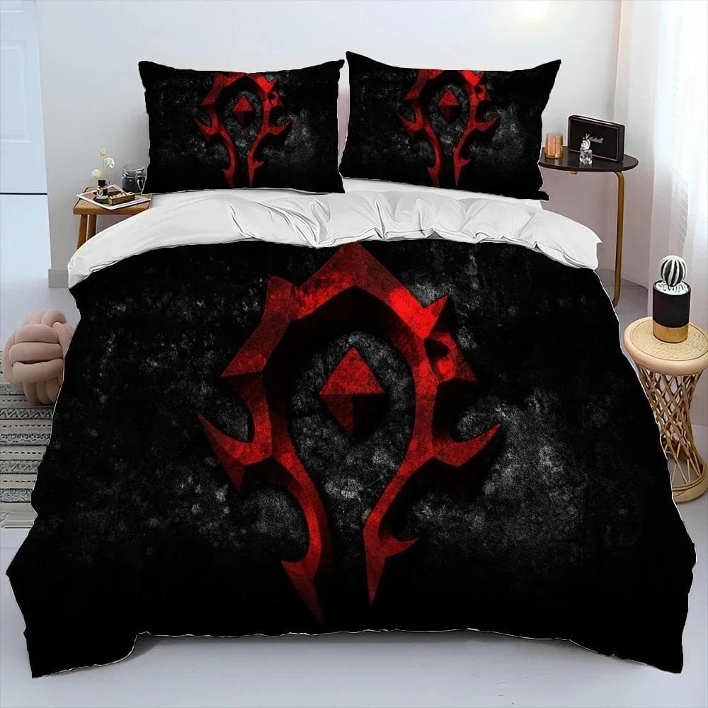 3D Print Game World Warcraft WOW Bedding Set Duvet Cover Bed Set Quilt Cover Pillowcase Comforter king Queen Size Boys Adult EU King 240x220cm