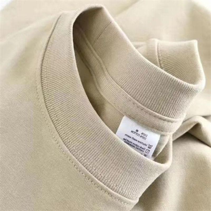 Cotton Men's T-shirt Short Sleeved Trendy Pure Cotton Solid Color Simple T-shirts M