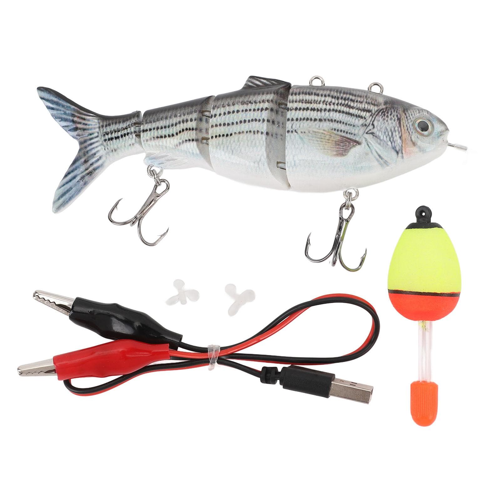 Swimming Fishing Electric Lures USB Rechargeable LED Light Wobbler Multi Jointed Swimbaits Lifelike