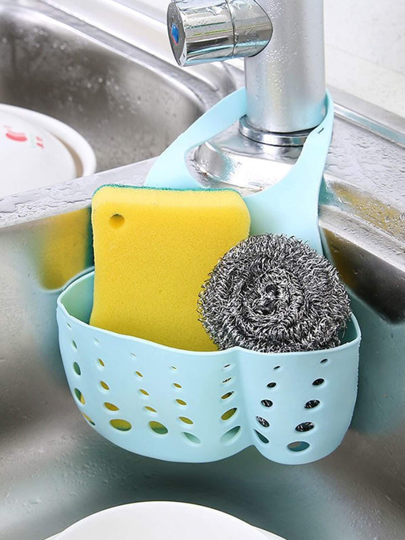 1pc Kitchen Sink Adjustable Drainer Rack Hanging Bag one-size