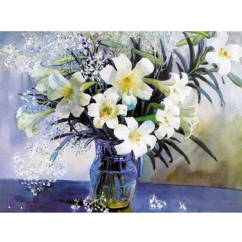 Diy Diamond Painting Landscape Lily Flowers Cross Stitch Full Rhinestones Inlay Embroidery Handcraft 20X30CM