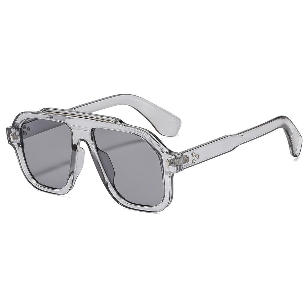 New Retro Leopard Square Frame Women Sunglasses Y2K Luxury Brand Personality Rivet Design UV400 Protection as picture