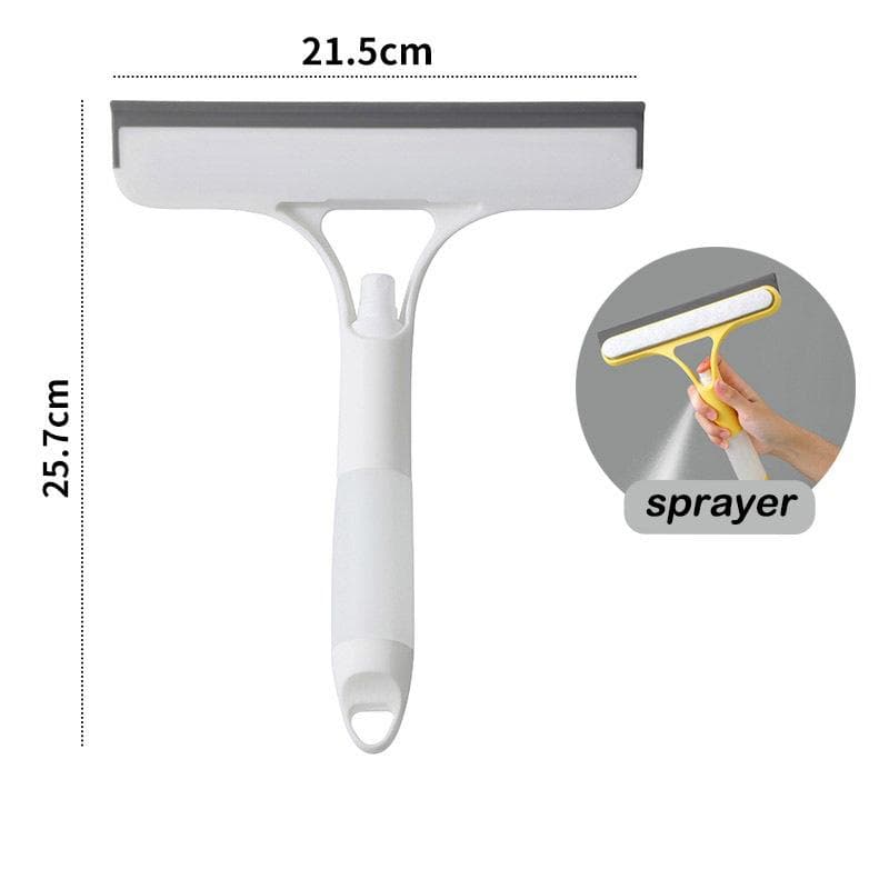 3 In 1 Glass Cleaning with Spray Bottle Wipe Shower Screen Window Tool Multi-Purpose Car Windshield Cleaner Washing Accessories white