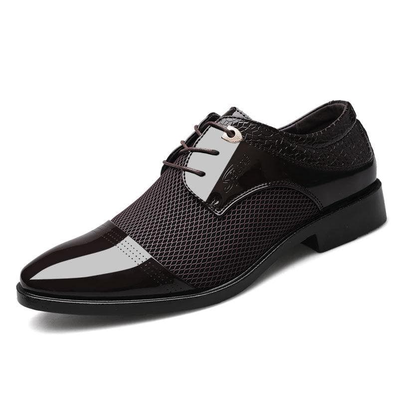 Men's Shoes New Leather Shoes Men's Business Dress Shoes Men's Casual Shoes Versatile Wedding Shoes 48 brown