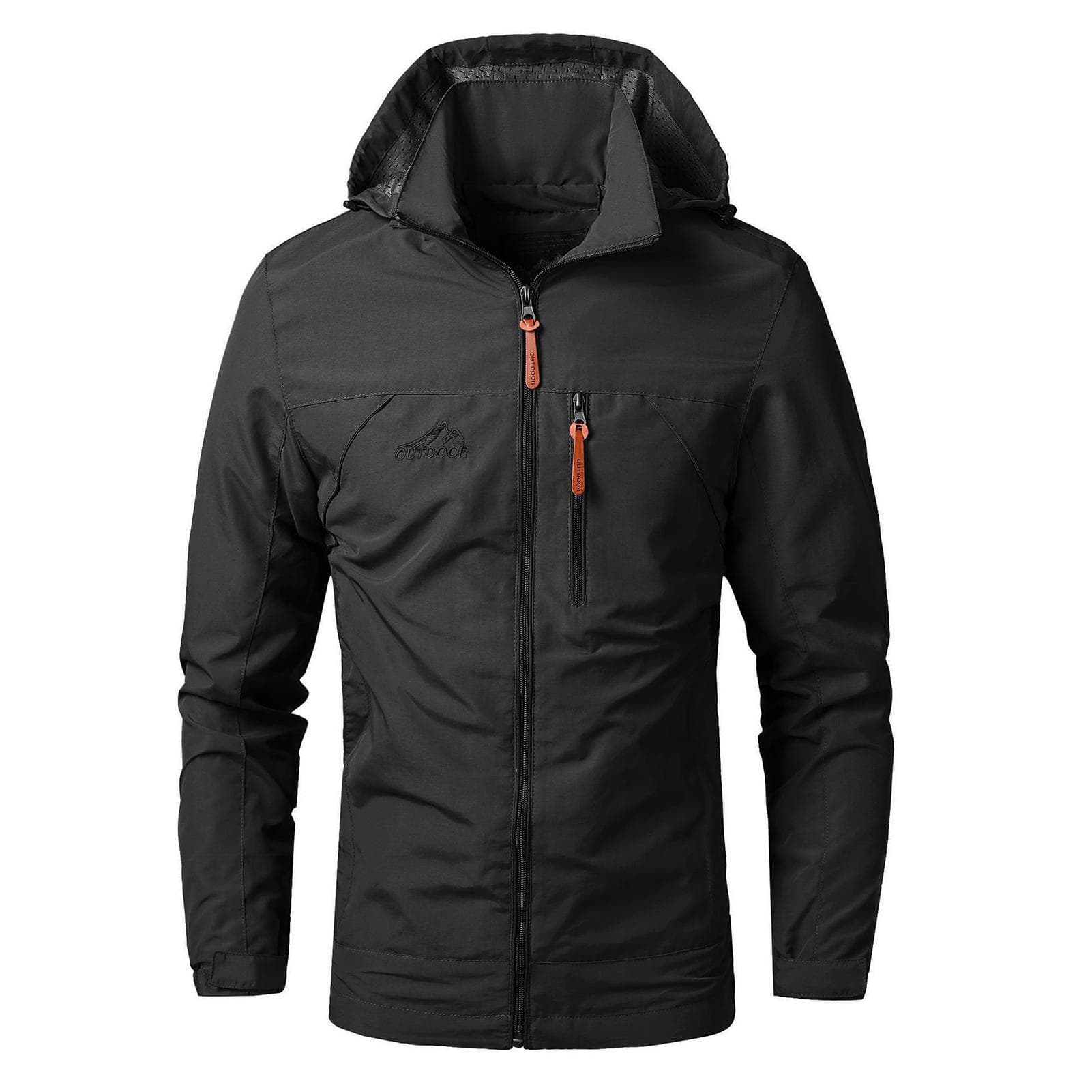 Men s Jacket Waterproof Hooded Jacket Outdoor Cycling Windproof Breathable Jacket XL black