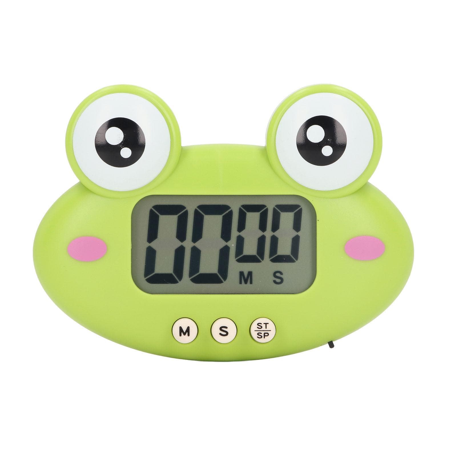 Cartoon Digital Timer ABS Portable Lightweight Simple To Use Cute Cartoon Timer for Kitchen Cooking Green Frog Style