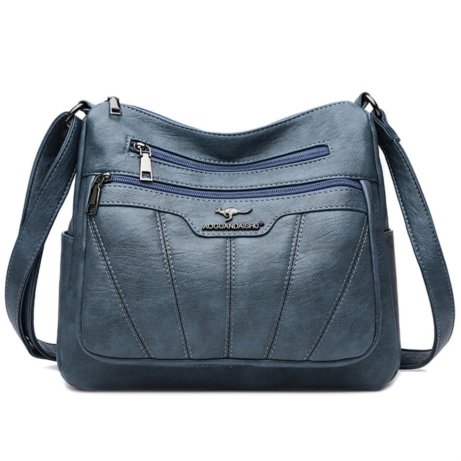 Soft Leather Women Bag Branded Designer Ladies Handbag Purses 2023 Luxury Female Shoulder Bag Large Capacity Crossbody Bags Sac blue