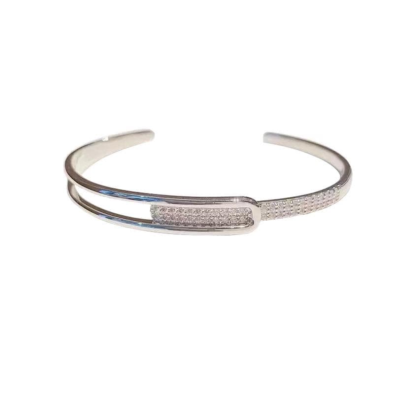 Summer Luxury Zircon Star Adjustable Open Bracelet for Women