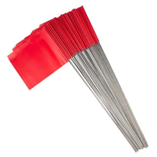 100Pcs Marking Flags Lawn Flag Markers Waterproof Non-Fading Widely Used PVC Landscape Flags Sprinkler Flags red