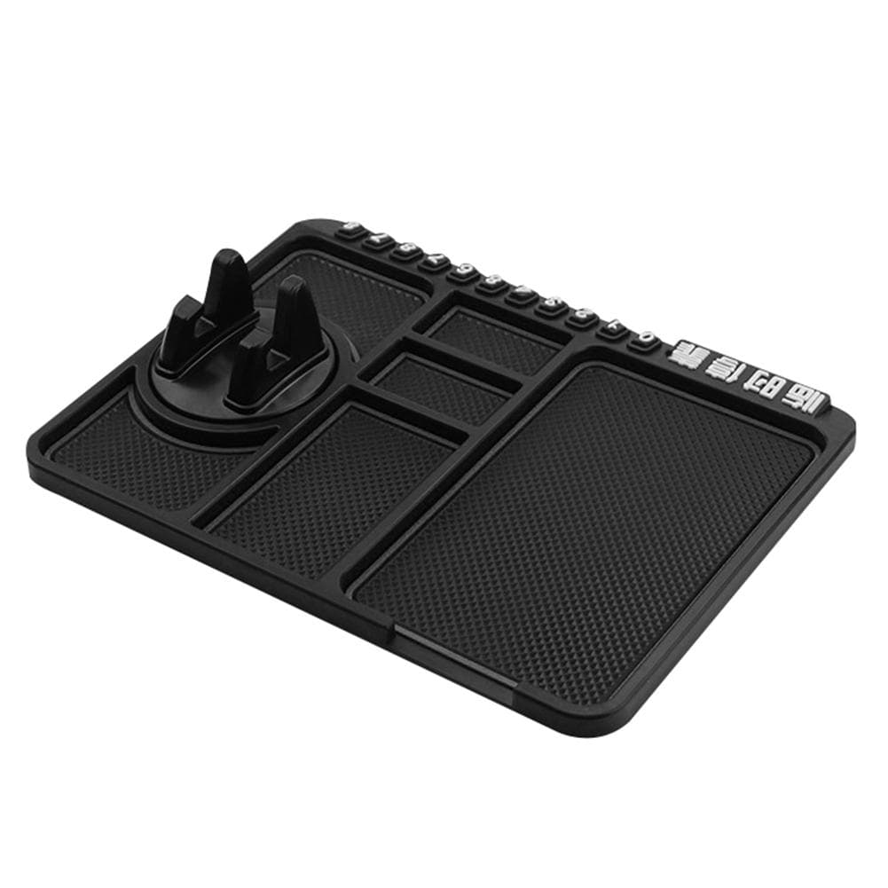 Multifunctional Automobile Car Dashboard Mat Keys Cell Phone Stand Holder Pad black