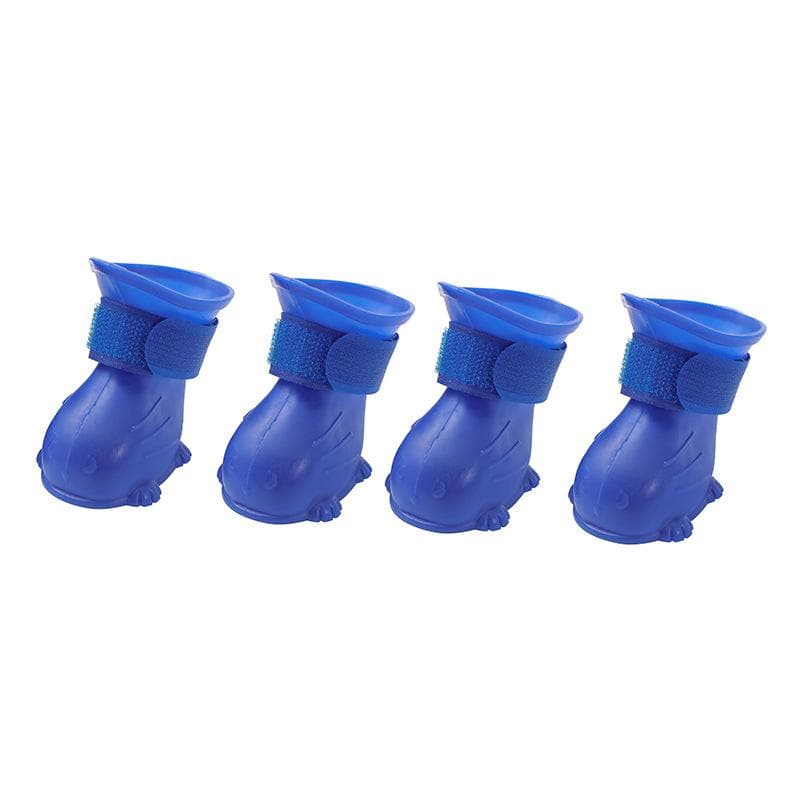 4Pcs/set Dog Rainshoes for Small Medium Dogs Anti-slip Rain Boots Anti-dirty Outdoor Dog Shoes Puppy Ankle Boots Dog Accessories 4X3.5cm dark blue