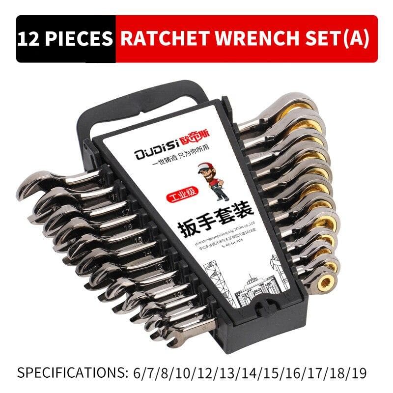 Ratchet Head Quick Wrench Set Hardware Tools Dual purpose ratchet wrench set double open end wrench