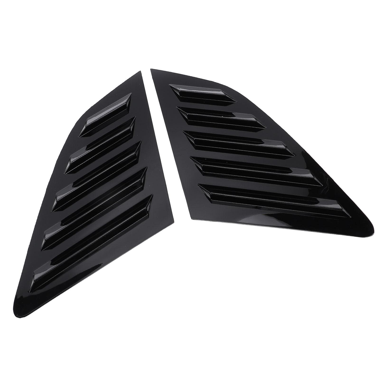 2Pcs Rear Side Window Louver Cover Left Right Rear Window Air Vent Scoop Shutter Cover Blind black