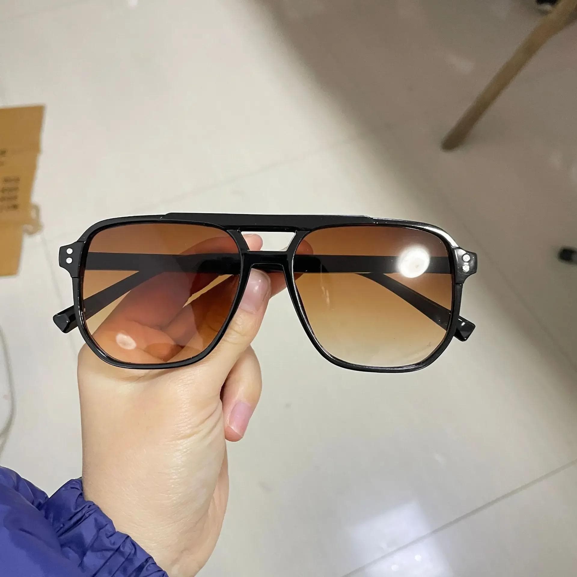 New Retro Jelly Color Women Square Sunglasses UV400 Protection Outdoor Ocean Slice Double Beam Goggles as picture