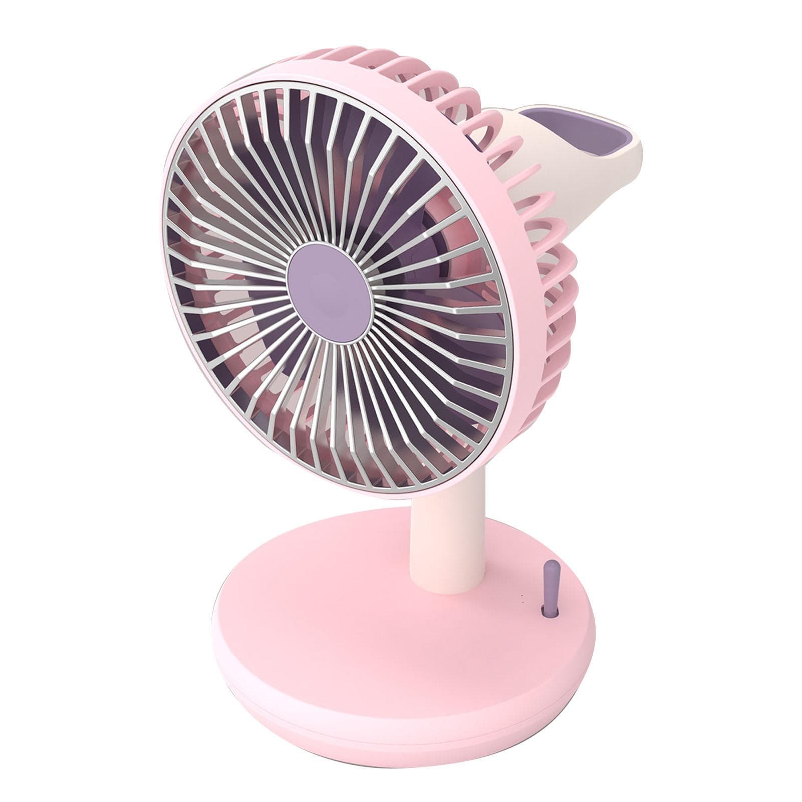 Desk Fan 3 Speed USB Charging Simple 1200mAh Quiet Portable Table Fan for Office Outdoor Home Pink pink