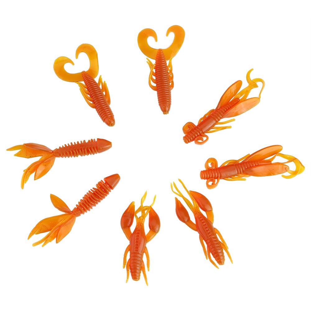 25pcs Silicone Crawfish Worm Lure Bait For Carp Bass Fishing(Orange)