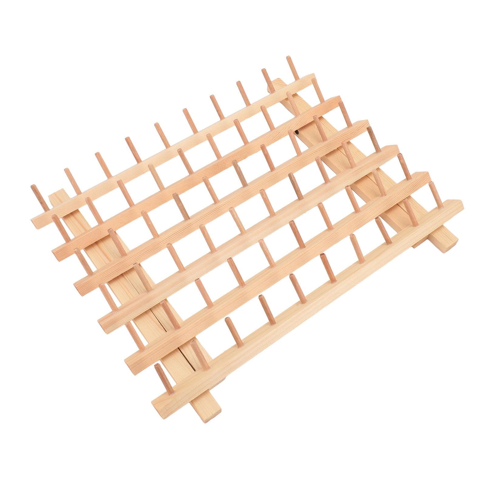 60 Spools Wooden Thread Holder Wall Mounted Standable DIY Decoration Sewing and Embroidery Thread