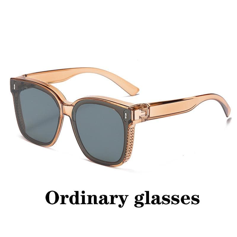 Fashion Square Sunglasses Cover Over Prescription Glasses Vintage Style for Men Women Fishing Driving Eyewear MULTI