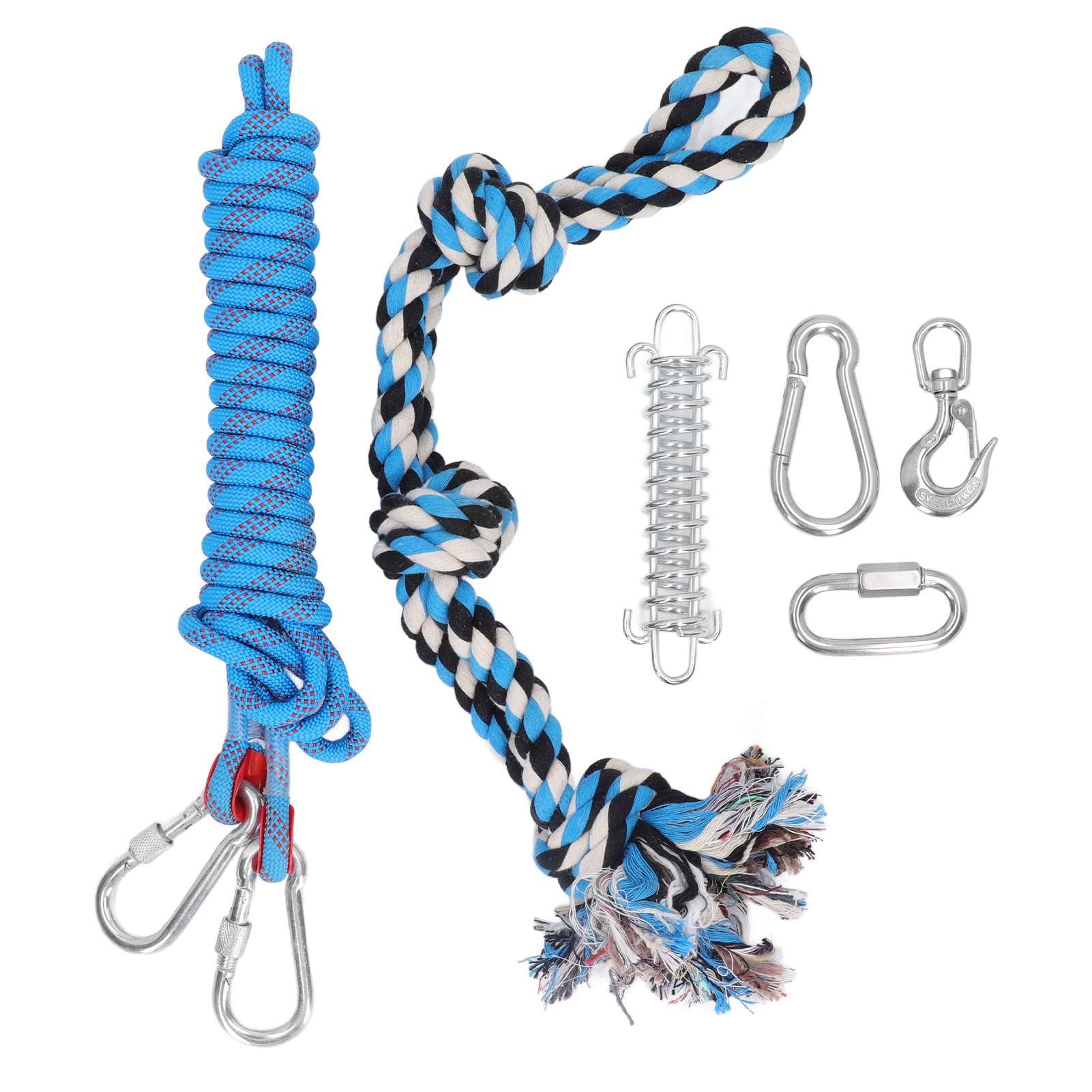 Spring Pole Dog Toy 360 Degree Rotating Muscle Builder Interactive Puppy Tug Rope Toy for Indoor
