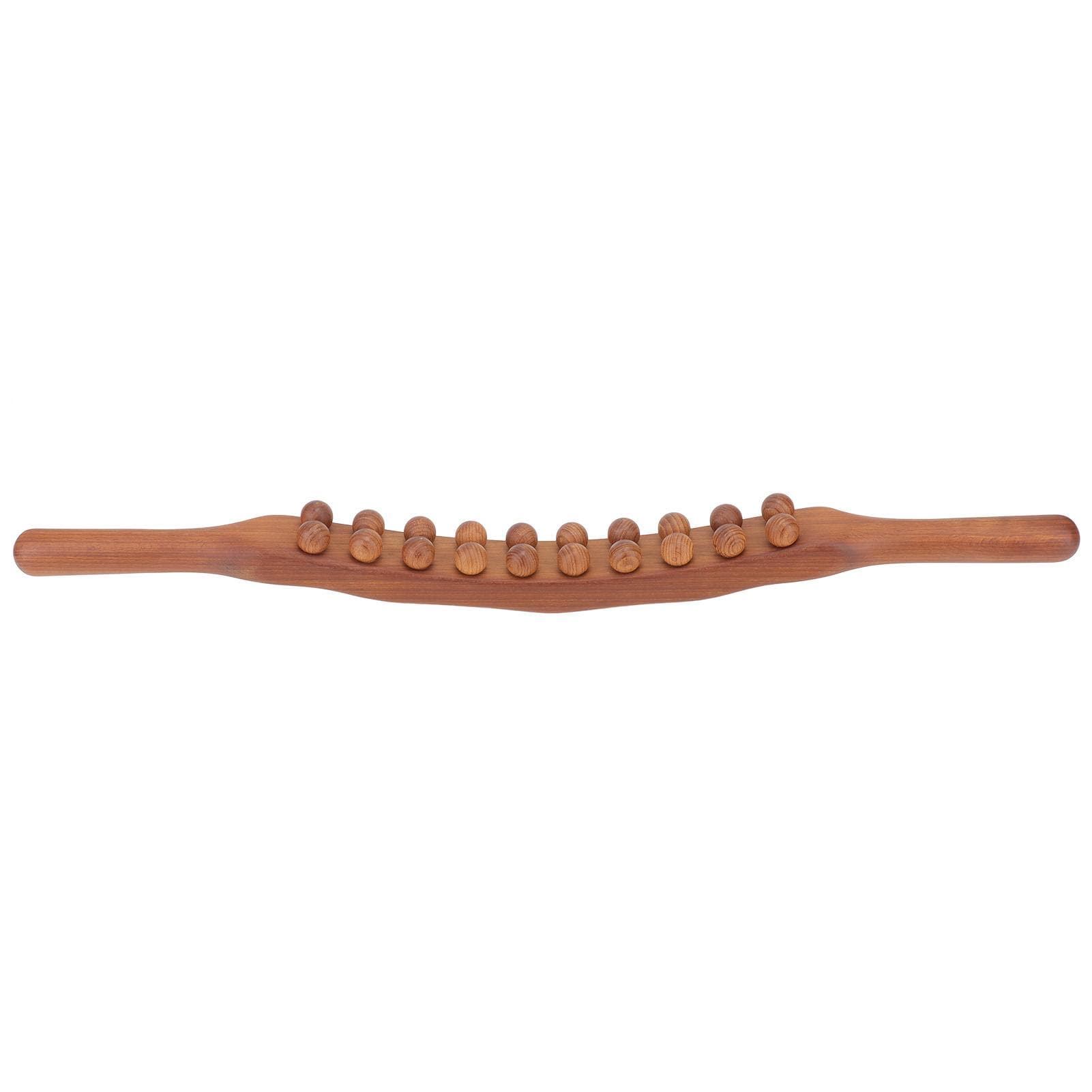 Guasha Stick Carbonized Double Row 20 Beads Lymphatic Drainage Fatigue Relief Massage Tool for Neck