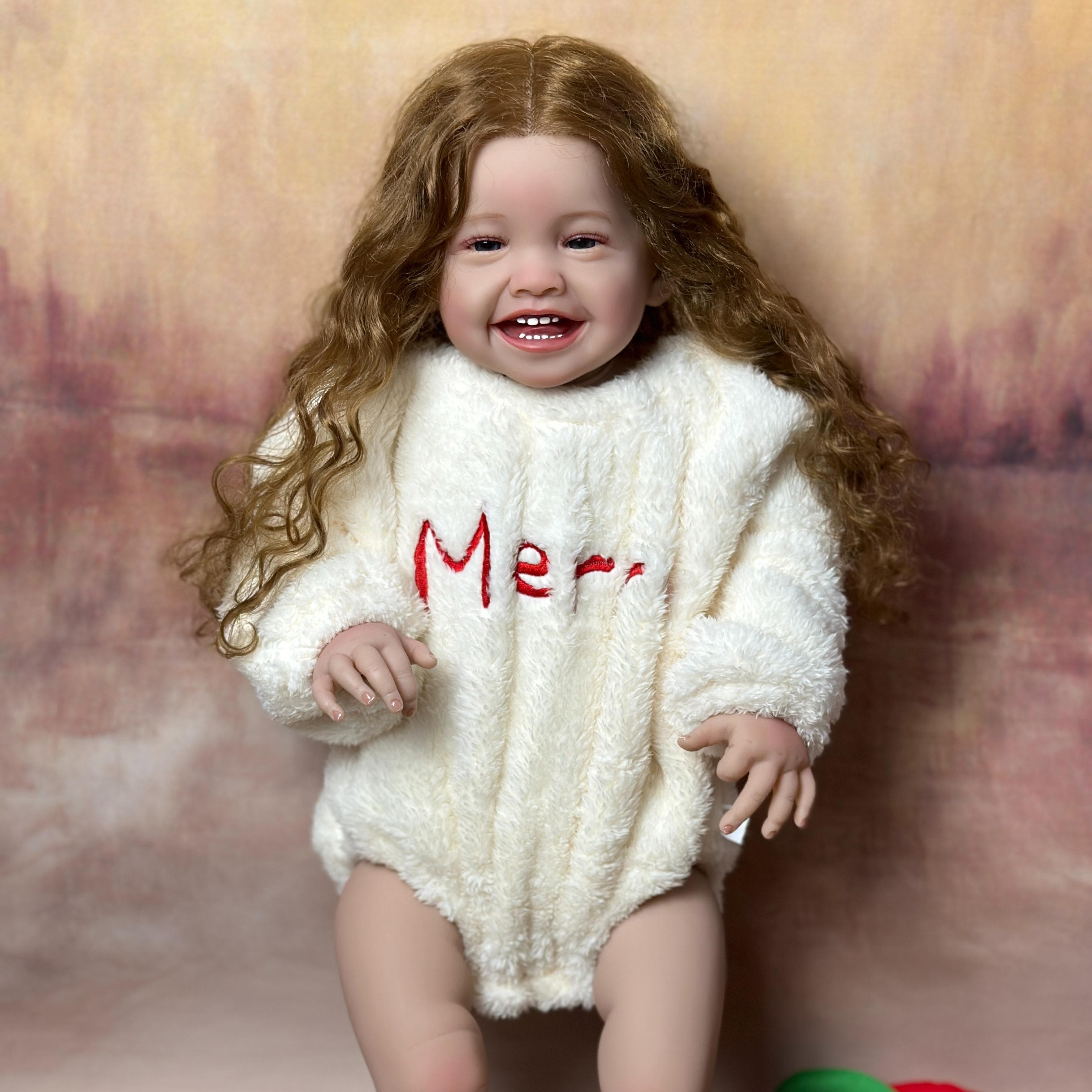 BZDOLL 60 CM Reborn Baby Soft Silicone Cloth Body Smiling Girl Doll Princess Toddler Bebe Artist Collection same as picture