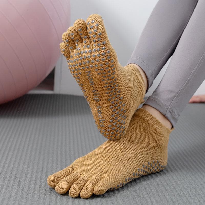 ToeSox Backless Non-Slip Yoga & Pilates Five-Finger Socks - All-Season Quality One Size