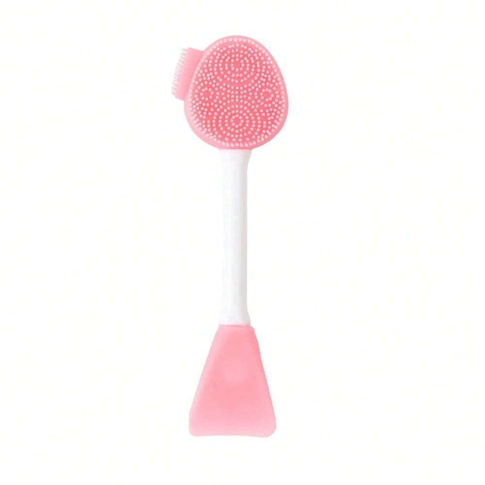 1pcs Silicone Face Wash Mud Film Brush 2-In-1, Adjustable Film Stick Makeup Remover And Cleansing Brush, Diy Beauty Tool Portable Beauty Brush pink