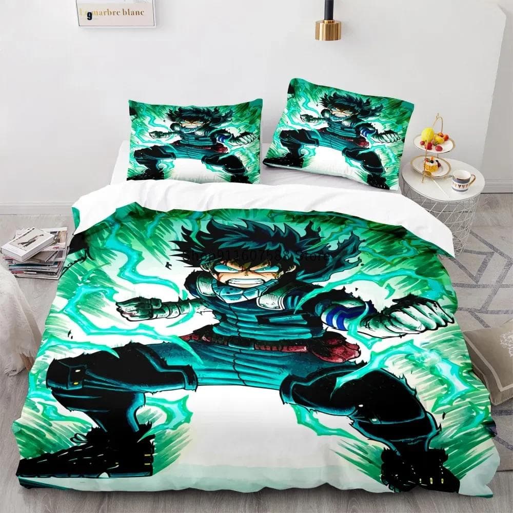 New Anime My Hero Academy Bedding Set Anime Characters Duvet Cover Set 3D Quilt Bed Set Queen King Size Boys Home Textile EU single(135x200cm)