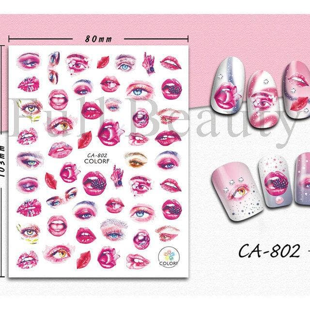 1Pc 3D Nail Stickers Flower Plants Nail Art Decals Floral Leaf Spring Sliders Manicure Decor