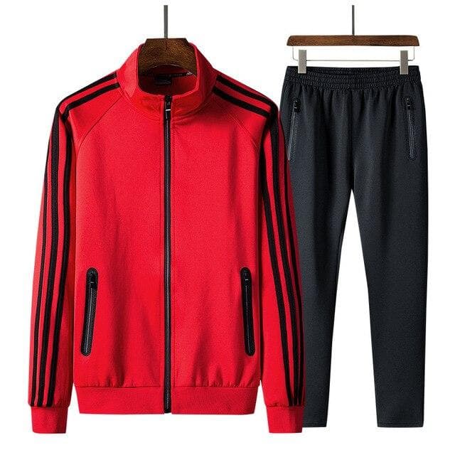 Men Sportswear Men Tracksuits Plus Size 8xl Two -Piece Set XXXXXXXXL red