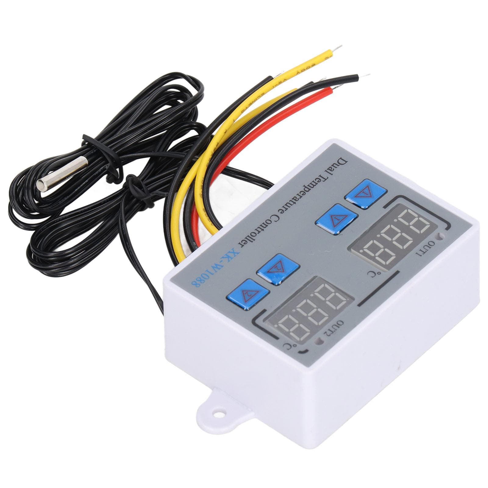Dual Display Temperature Humidity Controller Heating Cooling Thermostat Switch NTC 10K Sensor 12V