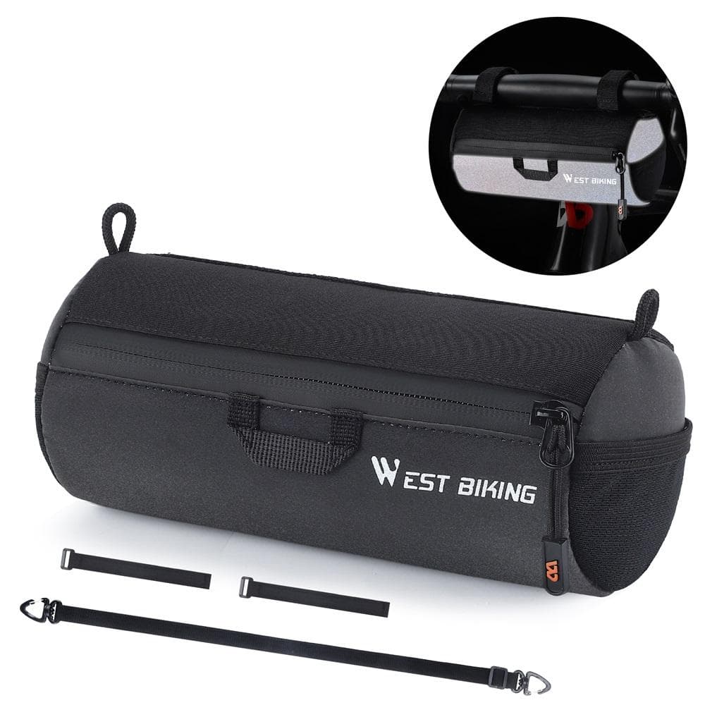 Bike Handlebar Bag Portable 1L Cycling Bag Bicycle FrontTube Bag Multifunctional Shoulder Bag black