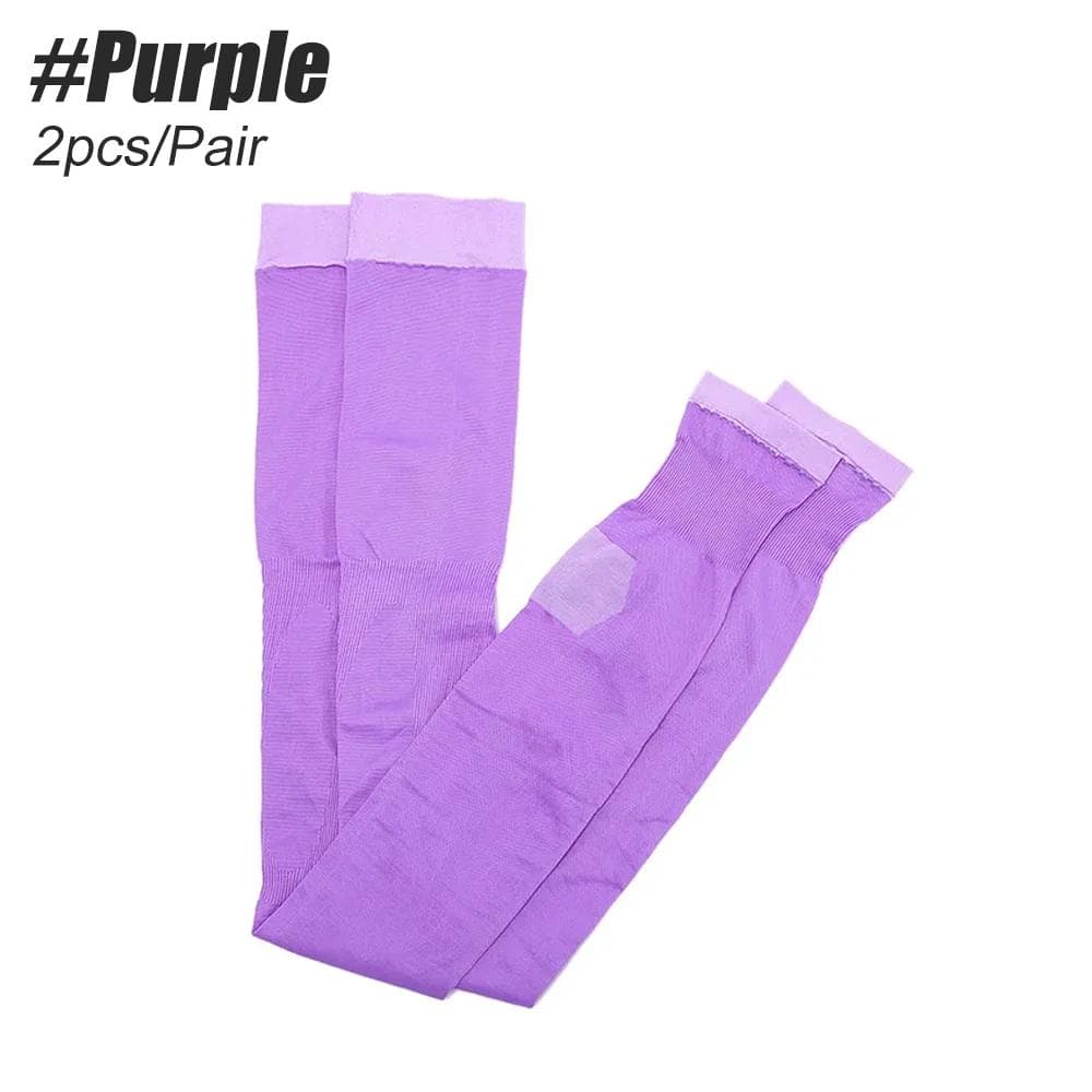 1 Pair Women Compression Socks, Slim Sleeping Leg Warmer Burn Fat Thin Stockings purple