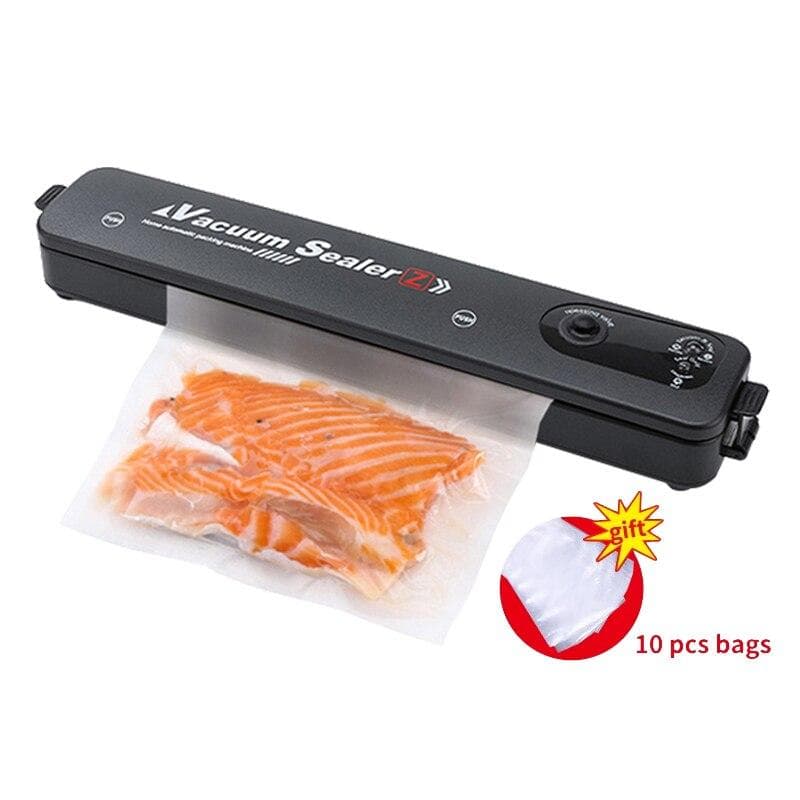 Food Vacuum Sealer Automatic with 10 PCS Vacuum Seal Bags,Dry/Moist Vacuum Sealer Machine for Sous Vide and Food Storage EU Plug black