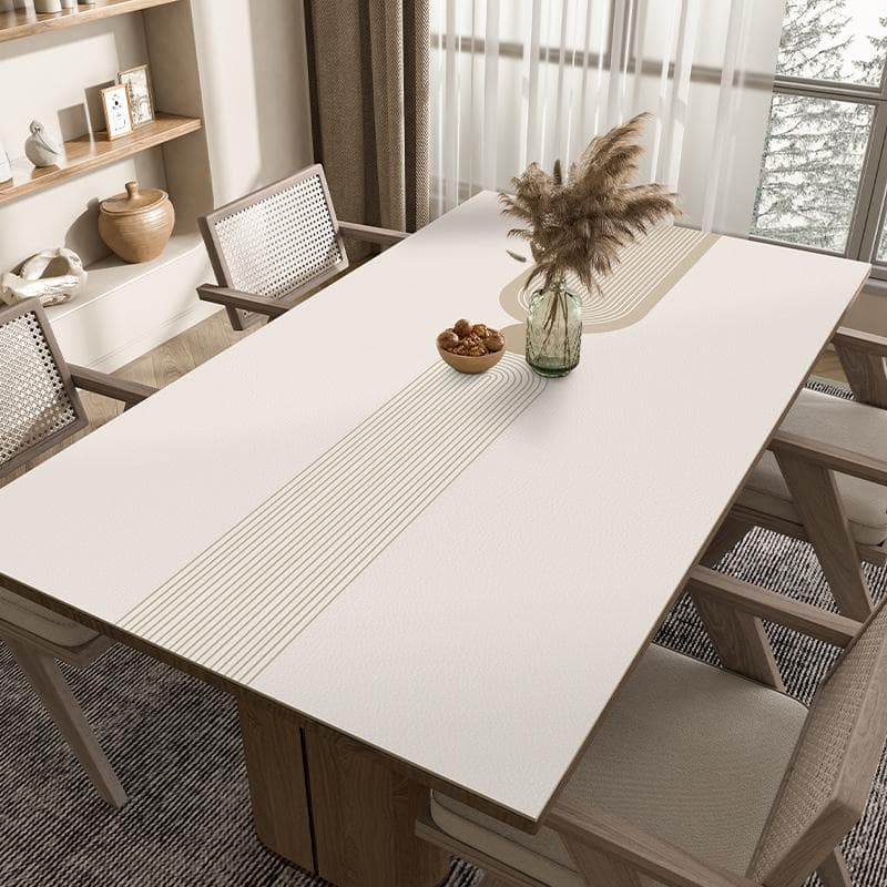 Waterproof Tablecloth for Dining Table Decoration Accessories Oil-proof Kitchen Restaurant Desk Mat Beige PvcTable Cloth No-wash 90x150cm
