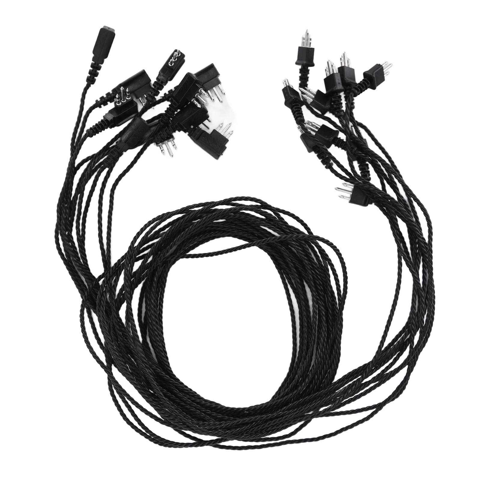 10 Pcs Hearing Aid Wire Three Core Headphone Wire Twisted Rope Replacement Receiver Cable Black