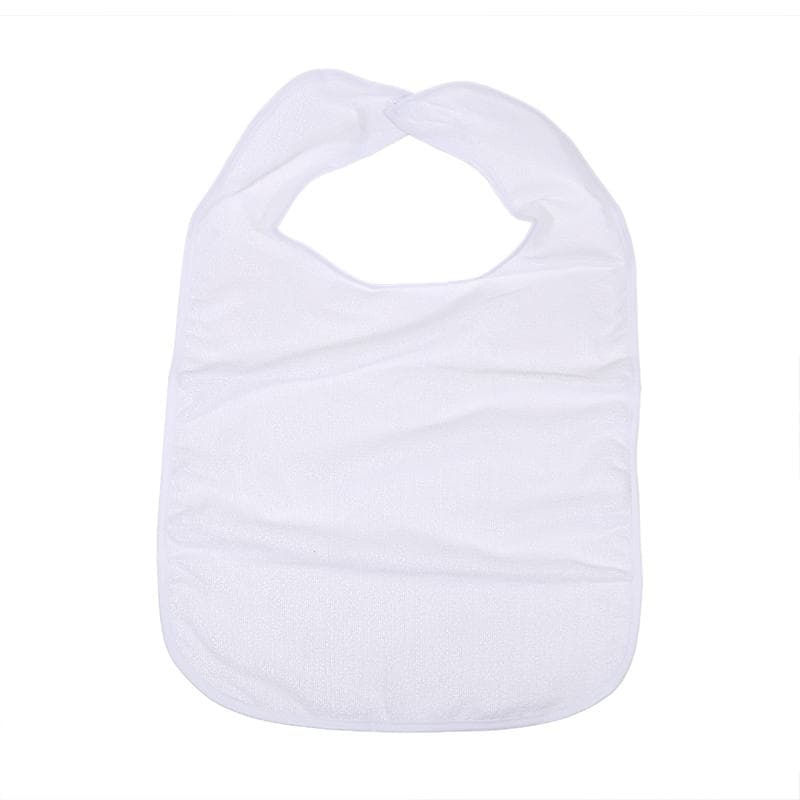 Elderly Bib, Washable Anti-oil Adult Bibs, Multi-purpose Thicked Stain Resistant Soft Saliva Towel Feeding Nursing One Size white