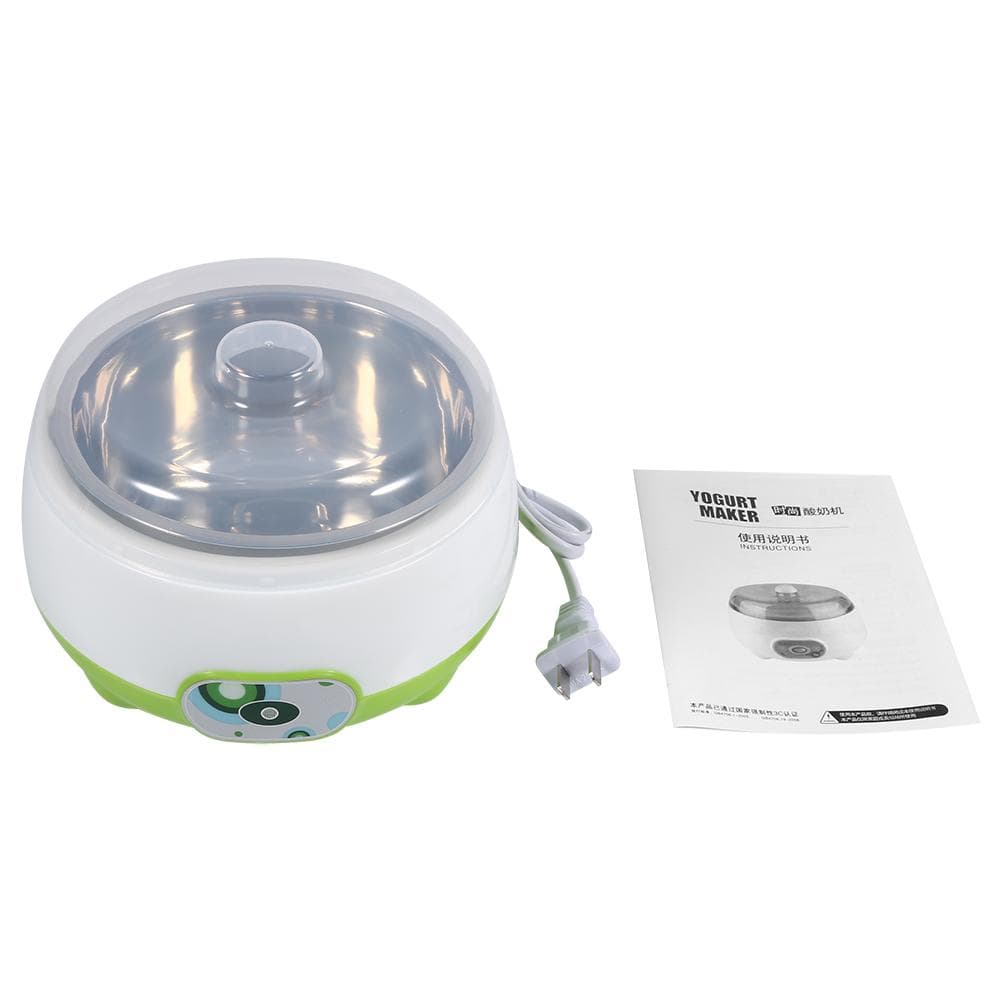 1L Electric Automatic Stainless Steel Yogurt Maker Machine DIY Yoghourt Container Green Green