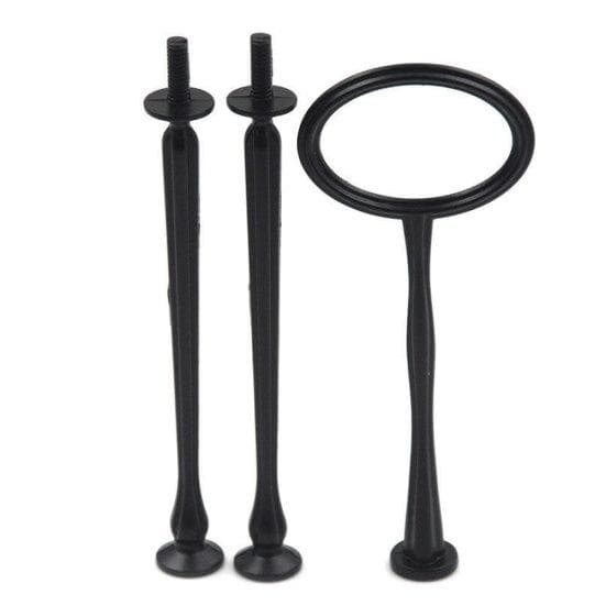 2/3 Tiers Cake Rod Plate Stand Handle Fitting Hardware Wedding Party Supplies 3 Tier black