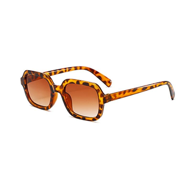 Vintage Square Sunglasses Women Retro Leopard Print Designer Brand Fashion Mirror Lens Outdoor Sun Glasses Female Shades