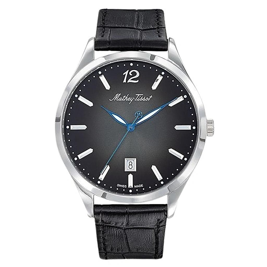 Mathey-Tissot Urban Leather Strap Black Dial Quartz D411AN Women's Watch black